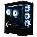 X-6 RTX 5070 + i7 14700F TENRAI BLACK gaming desktop - glass panel with white RGB fans